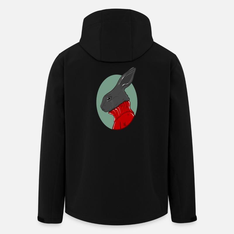 Hase mit rotem Pullover - Recycelte Männer Softshell-Jacke von Stanley/Stella - Schwarz
