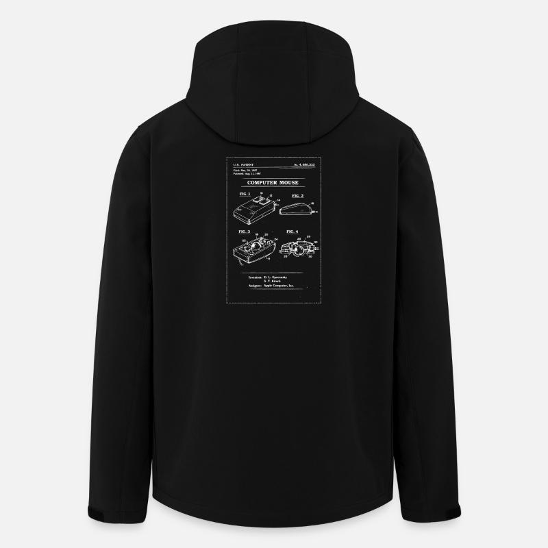 Retro-Computermaus-Bauplan - Recycelte Männer Softshell-Jacke von Stanley/Stella - Schwarz