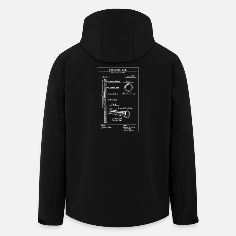 Baseballschläger-Patent-Bauplan - Recycelte Männer Softshell-Jacke von Stanley/Stella - Schwarz