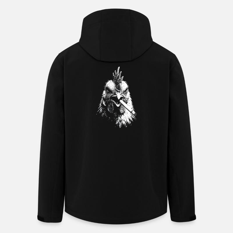 Rauchende Henne Grafik - Recycelte Männer Softshell-Jacke von Stanley/Stella - Schwarz