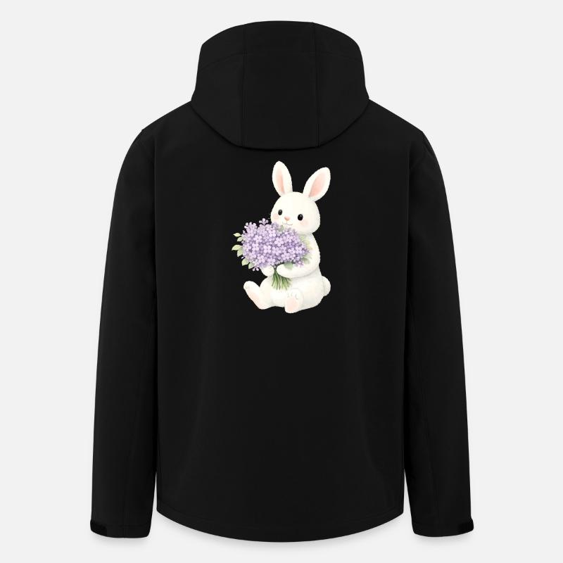 Bunny with lilac illustration - Men’s Recycled Softshell Jacket by Stanley/Stella - black