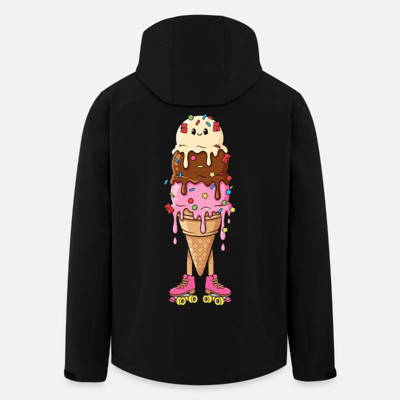 Kawaii Eis Rollschuhe Retro - Men’s Recycled Softshell Jacket by Stanley/Stella - black