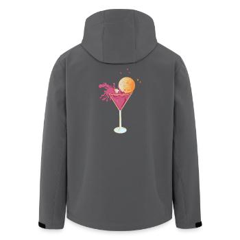 Disco Cocktail – Pink Martini with Squirting Di - Men’s Recycled Softshell Jacket by Stanley/Stella - black - Back - AI Model Male 185 light (185cm)