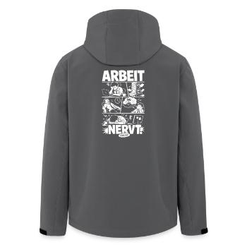 Arbeit Comic Stress und Urlaubsreif - Recycelte Männer Softshell-Jacke von Stanley/Stella - Schwarz - Hinten - AI Model Male 185 light (185cm)