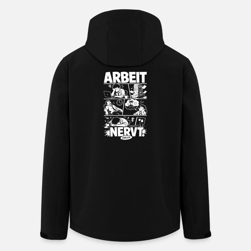 Arbeit Comic Stress und Urlaubsreif - Recycelte Männer Softshell-Jacke von Stanley/Stella - Schwarz