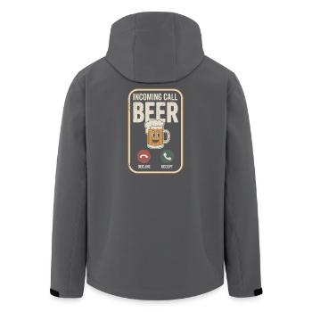 Bier Incoming Call Beer JGA Herren Männerabend - Men’s Recycled Softshell Jacket by Stanley/Stella - anthracite - Back - AI Model Male 185 light (185cm)
