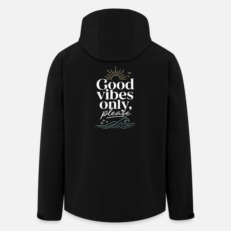 Gute Vibes Nur Bitte – Sonne & Meer - Recycelte Männer Softshell-Jacke von Stanley/Stella - Schwarz