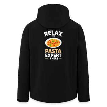 Cadeau spaghettis pâtes et nouilles - Veste softshell homme en polyester recyclé Stanley/Stella - noir - Dos - AI Model Male 185 light (185cm)