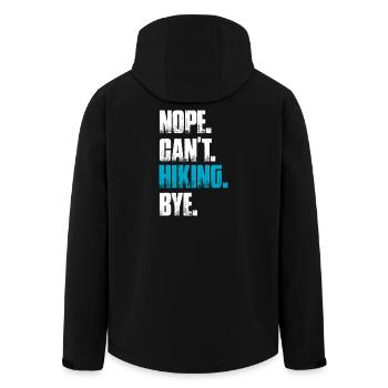 Nope can't hiking bye hiking mountains mountaineering - Men’s Recycled Softshell Jacket by Stanley/Stella - black - Back - AI Model Male 185 light (185cm)