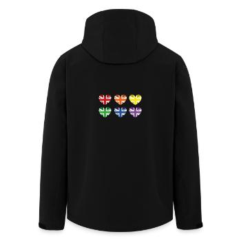 DRAPEAU ARC-EN-CIEL DU ROYAUME-UNI - Veste softshell homme en polyester recyclé Stanley/Stella - noir - Dos - AI Model Male 185 light (185cm)