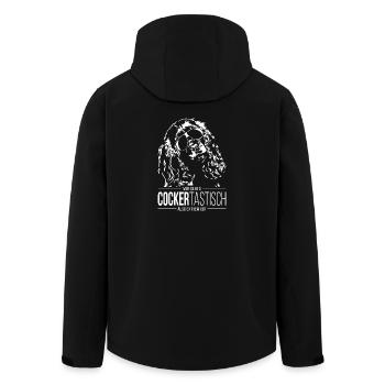 COCKERTASTISCH Cocker Spaniel Hundespruch Hunde - Recycelte Männer Softshell-Jacke von Stanley/Stella - Schwarz - Hinten - AI Model Male 185 light (185cm)