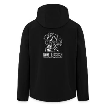 MÜNSTIETASTISCH Kleiner Münsterländer Spruch Hunde - Recycelte Männer Softshell-Jacke von Stanley/Stella - Schwarz - Hinten - AI Model Male 185 light (185cm)
