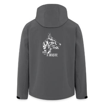 Loved by a X Herder Dogs Dog Saying Wilsigns - Men’s Recycled Softshell Jacket by Stanley/Stella - black - Back - AI Model Male 185 light (185cm)