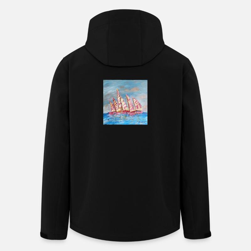 Farbige Segelregatten - Recycelte Männer Softshell-Jacke von Stanley/Stella - Schwarz