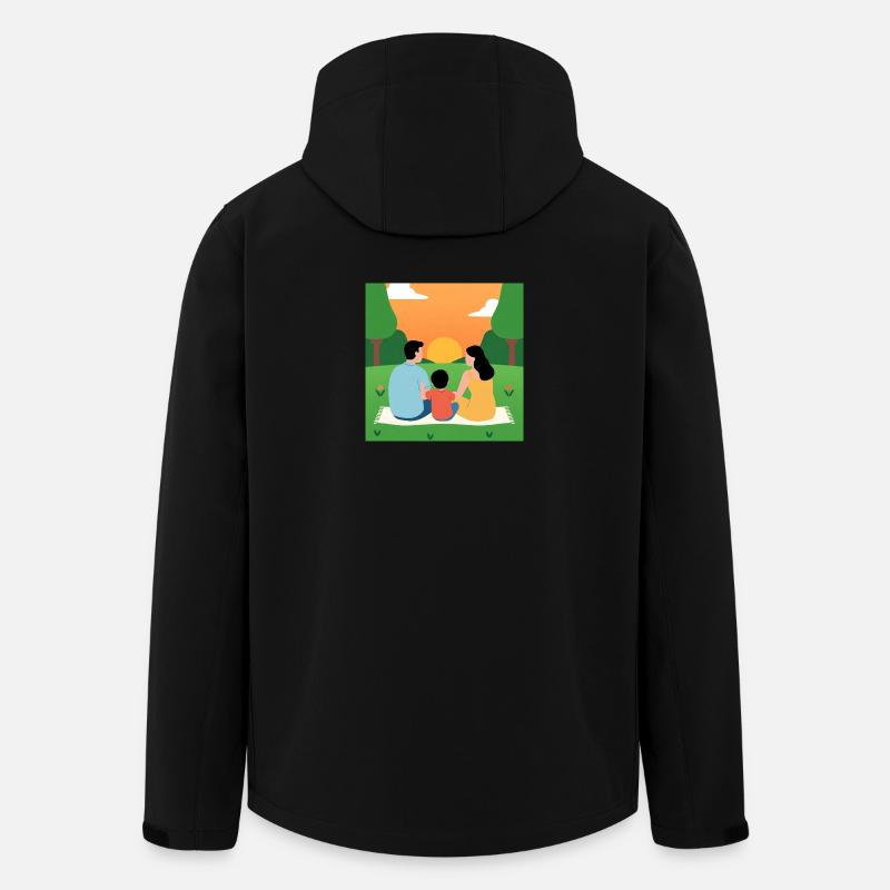 Coucher de soleil avec la famille - Veste softshell homme en polyester recyclé Stanley/Stella - noir