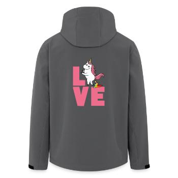 Love unicorn - Men’s Recycled Softshell Jacket by Stanley/Stella - black - Back - AI Model Male 185 light (185cm)