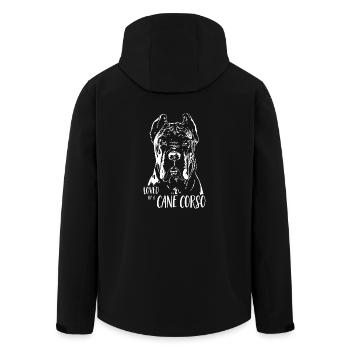 CANE CORSO ITALIANO loved by a Cane Corso Wilsigns - Men’s Recycled Softshell Jacket by Stanley/Stella - black - Back - AI Model Male 185 light (185cm)
