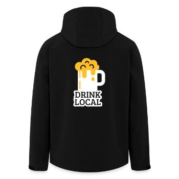 drink local - Recycelte Männer Softshell-Jacke von Stanley/Stella - Schwarz - Hinten - AI Model Male 185 light (185cm)