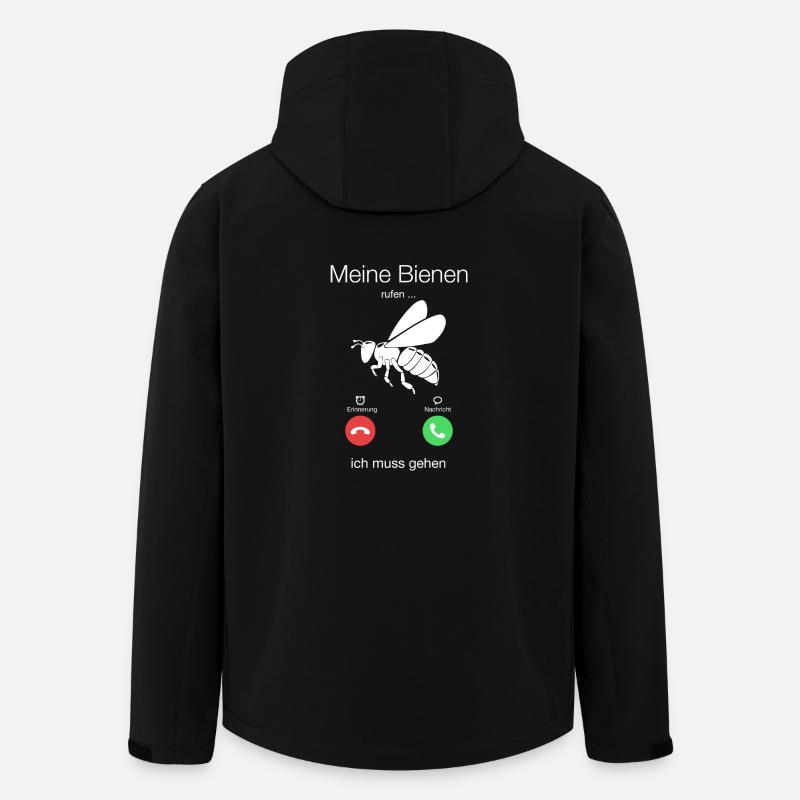 T-Shirt Geschenk - Imker Bienen rufen, muss gehen - Recycelte Männer Softshell-Jacke von Stanley/Stella - Schwarz