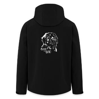 Loved by a Leonberger Hundespruch Hunde Wilsigns - Men’s Recycled Softshell Jacket by Stanley/Stella - black - Back - AI Model Male 185 light (185cm)