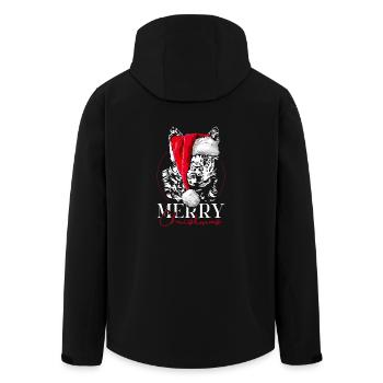 Santa MUDI Joyeux Noël Chiens Wilsigns - Veste softshell homme en polyester recyclé Stanley/Stella - noir - Dos - AI Model Male 185 light (185cm)