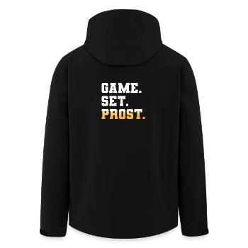 Game Set Match Prost Tennis Paddle Bier - Recycelte Männer Softshell-Jacke von Stanley/Stella - Schwarz - Hinten - AI Model Male 185 light (185cm)