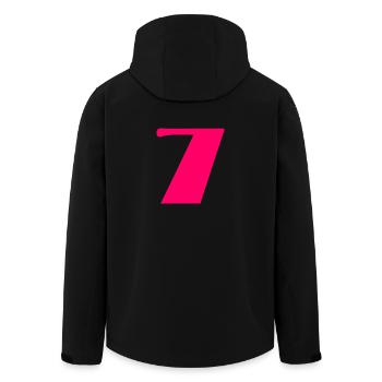 7. ALLES GUTE ZUM GEBURTSTAG. ALLES GUTE ZUM GEBURTSTAG - Recycelte Männer Softshell-Jacke von Stanley/Stella - Schwarz - Hinten - AI Model Male 185 light (185cm)