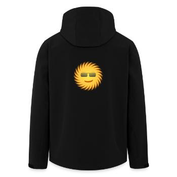 Soleil avec des lunettes de soleil. Idée de cadeau - Veste softshell homme en polyester recyclé Stanley/Stella - noir - Dos - AI Model Male 185 light (185cm)