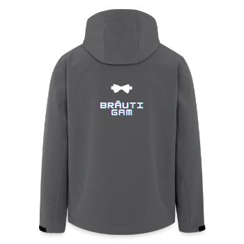 Bräutigam - Recycelte Männer Softshell-Jacke von Stanley/Stella - Anthrazit - Hinten - AI Model Male 185 light (185cm)