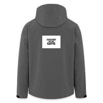 Works only with coffee - Men’s Recycled Softshell Jacket by Stanley/Stella - anthracite - Back - AI Model Male 185 light (185cm)