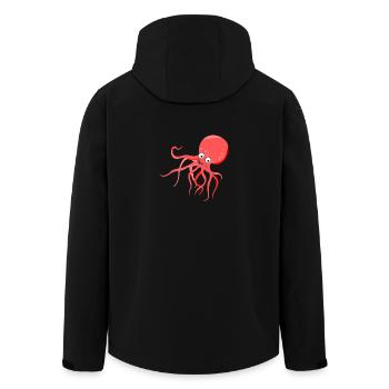 Tintenfisch - Recycelte Männer Softshell-Jacke von Stanley/Stella - Schwarz - Hinten - AI Model Male 185 light (185cm)