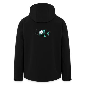 Fish - Men’s Recycled Softshell Jacket by Stanley/Stella - black - Back - AI Model Male 185 light (185cm)