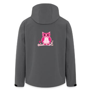 Eule Comic - Recycelte Männer Softshell-Jacke von Stanley/Stella - Schwarz - Hinten - AI Model Male 185 light (185cm)