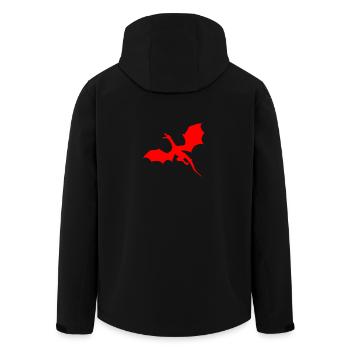 motif de dragon rouge - Veste softshell homme en polyester recyclé Stanley/Stella - noir - Dos - AI Model Male 185 light (185cm)