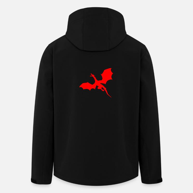 Rotes Drachen Motiv - Recycelte Männer Softshell-Jacke von Stanley/Stella - Schwarz