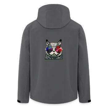 Coole Katze Geschenkidee - Recycelte Männer Softshell-Jacke von Stanley/Stella - Schwarz - Hinten - AI Model Male 185 light (185cm)