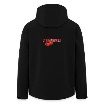 STRAWBERRIES - Recycelte Männer Softshell-Jacke von Stanley/Stella - Schwarz - Hinten - AI Model Male 185 light (185cm)