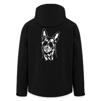 Kelpie australien Cool Dog Portrait Wilsigns - Veste softshell homme en polyester recyclé Stanley/Stella - noir - Dos - AI Model Male 185 light (185cm)