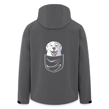 Pyrenean Dog - Men’s Recycled Softshell Jacket by Stanley/Stella - black - Back - AI Model Male 185 light (185cm)