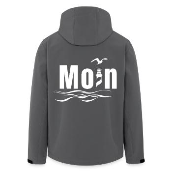 Moin avec phare et mouette - Maritime Design - Veste softshell homme en polyester recyclé Stanley/Stella - charbon - Dos - AI Model Male 185 light (185cm)
