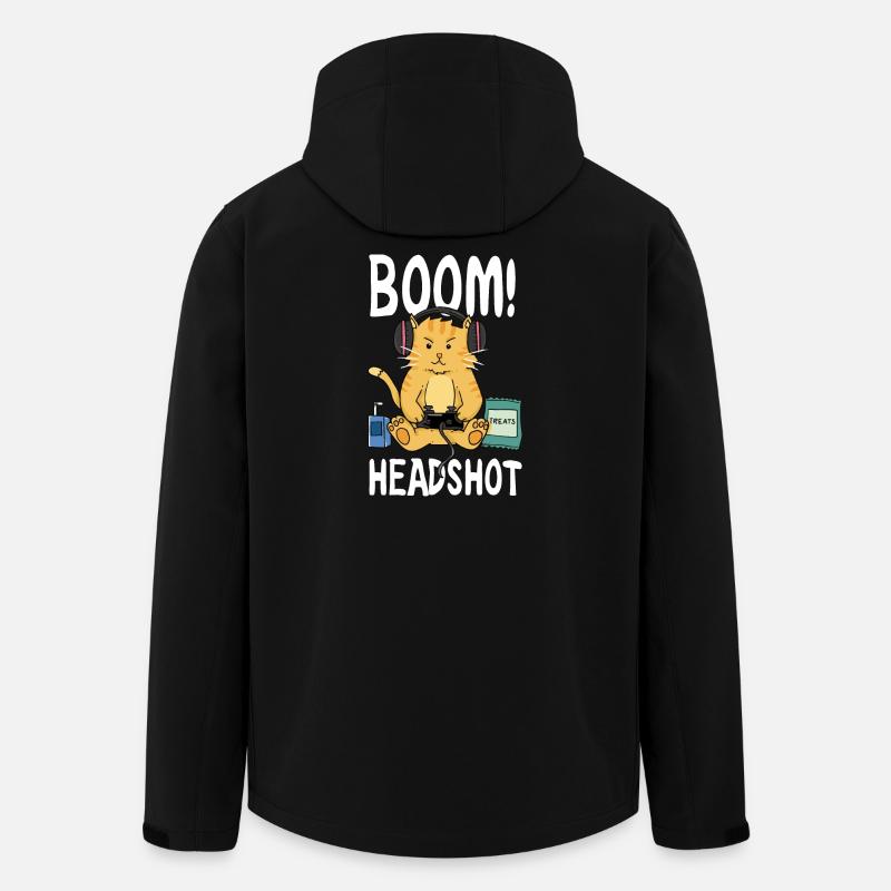 Boom Headshot / Boom head shot / Cat / Gaming - Men’s Recycled Softshell Jacket by Stanley/Stella - black