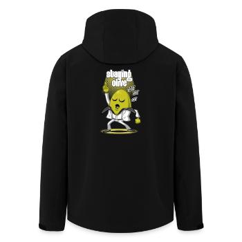 Staying olive - Men’s Recycled Softshell Jacket by Stanley/Stella - black - Back - AI Model Male 185 light (185cm)