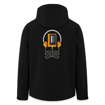 Cassette vintage Retro Walkman Headphones - Veste softshell homme en polyester recyclé Stanley/Stella - noir - Dos - AI Model Male 185 light (185cm)