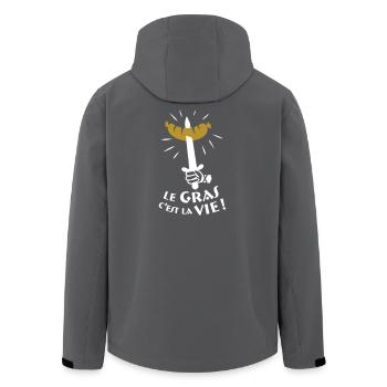 Le gras c'est la vie ! légende de Camelot - Veste softshell homme en polyester recyclé Stanley/Stella - noir - Dos - AI Model Male 185 light (185cm)