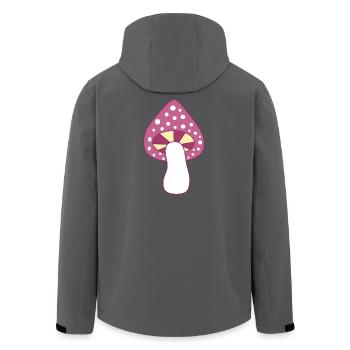 Mushroom fly agaric violet pattern customizable - Men’s Recycled Softshell Jacket by Stanley/Stella - black - Back - AI Model Male 185 light (185cm)