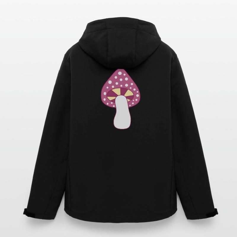 Mushroom fly agaric violet pattern customizable Men’s Recycled Softshell Jacket by Stanley/Stella