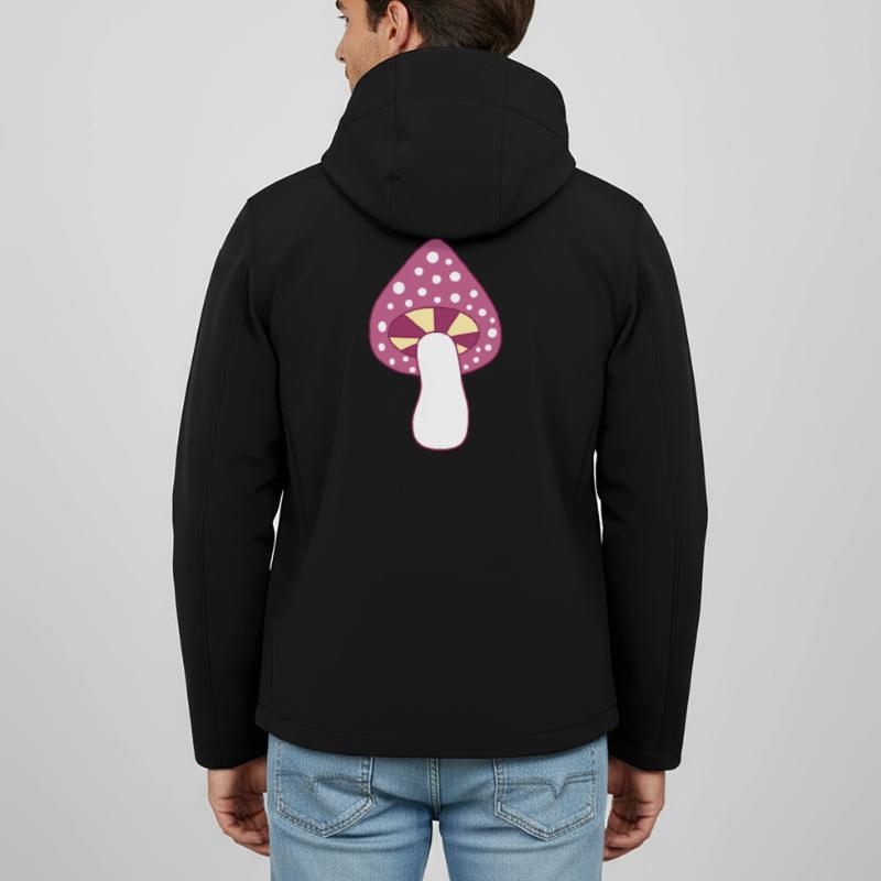 Mushroom fly agaric violet pattern customizable Men’s Recycled Softshell Jacket by Stanley/Stella