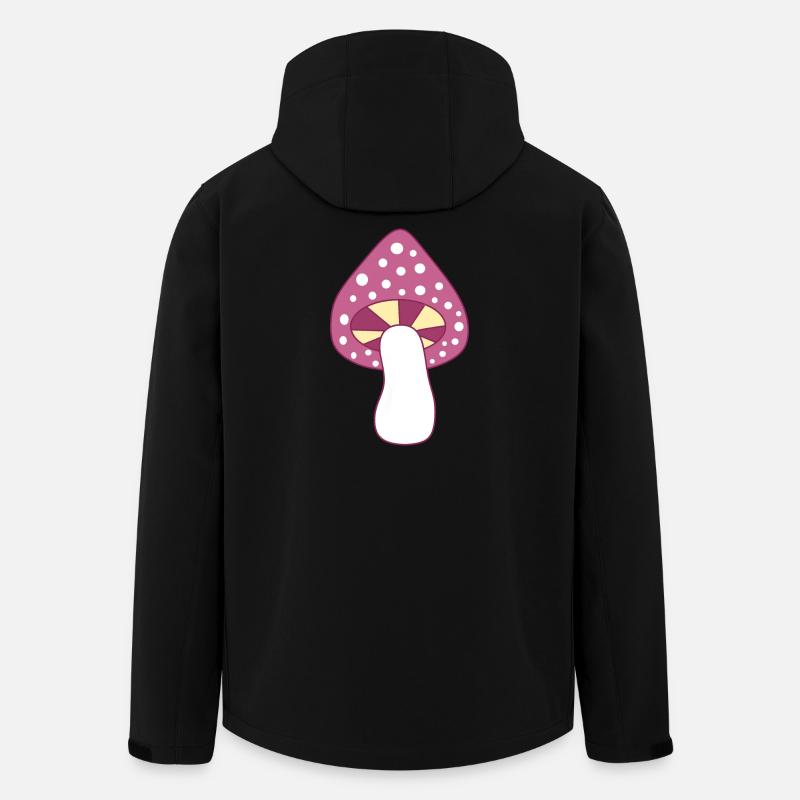 Mushroom fly agaric violet pattern customizable - Men’s Recycled Softshell Jacket by Stanley/Stella - black