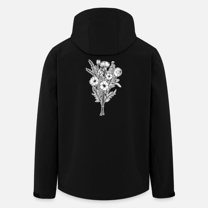 Bouquet Flowers Wildflowers Wedding Gift - Men’s Recycled Softshell Jacket by Stanley/Stella - black