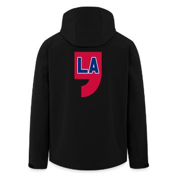 COMMA LA, CAMALA HARRIS FOR PRESIDENT 2024 - Men’s Recycled Softshell Jacket by Stanley/Stella - black - Back - AI Model Male 185 light (185cm)